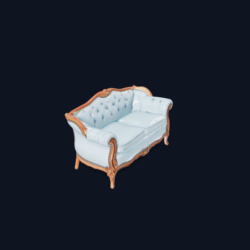 Elegant Blue Sofa model pack